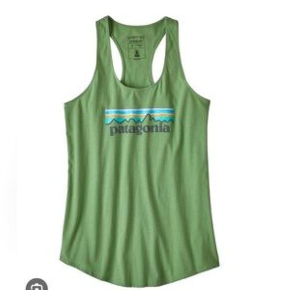 Patagonia® Worn Wear P-6 Logo Organic Tank in Matcha Green - Picture 1 of 10